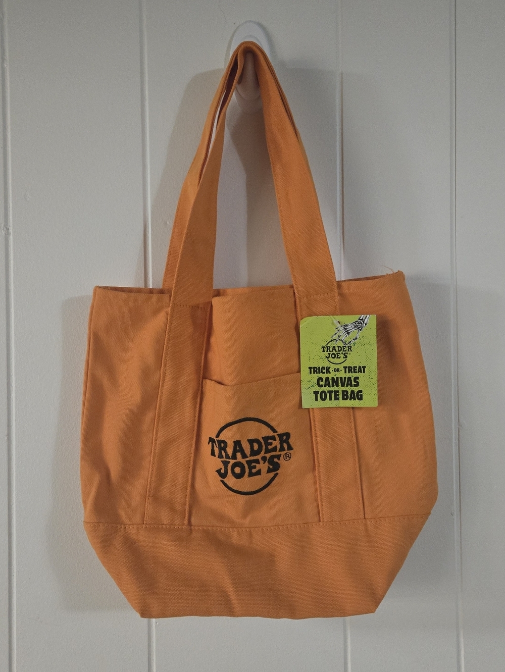 NWT TRADER JOE'S Trick or Treat Orange Canvas Mini Tote Bag